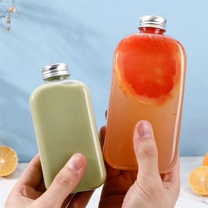 Plastic Clear Flat Bottle 350ml empty