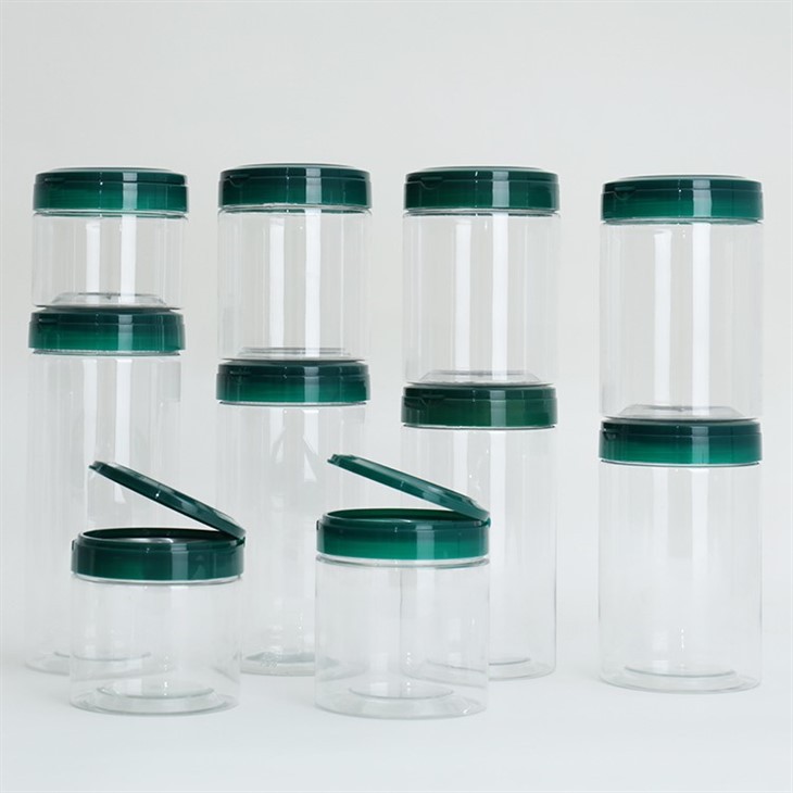 Plastic Clear Jars With Peel Off Cover 700ml